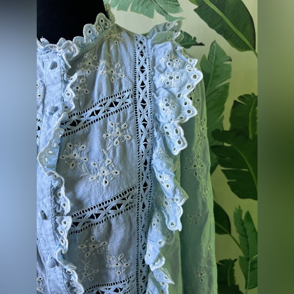 Sezane Irma Blouse in Baby Blue Size 38 US 6 - Picture 7 of 12